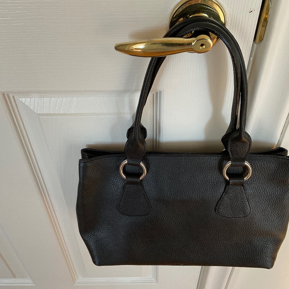 Jaeger Black Italian Leather Handbag